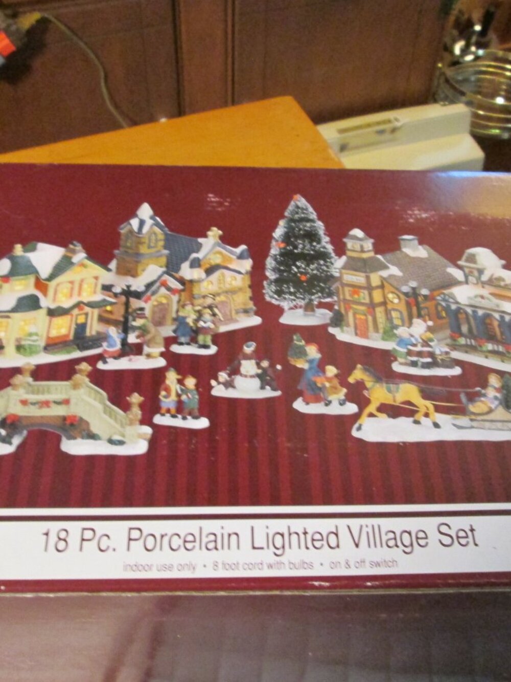 NEW vtg enchanted forest 18 pc village with light cord - Picture 3 of 8